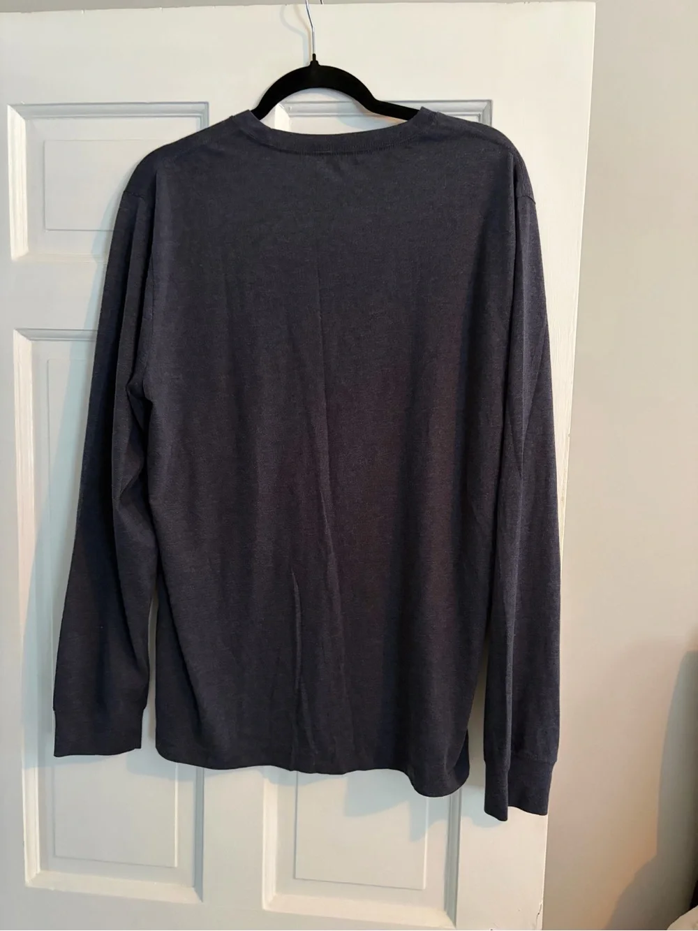 J. Crew Long-Sleeve Tee in Navy with Light Blue Pocket